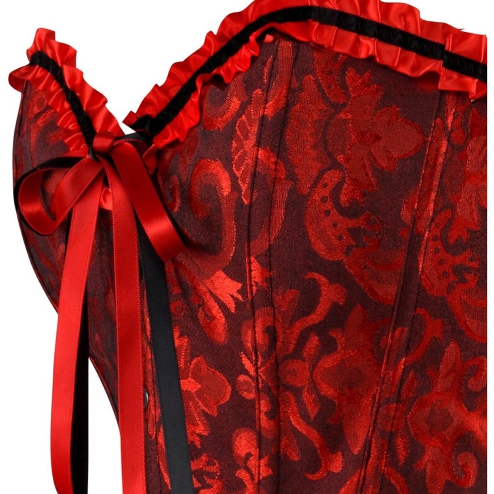 Lace up Back Sexy Floral Corset Lingerie - Picture 4 of 6